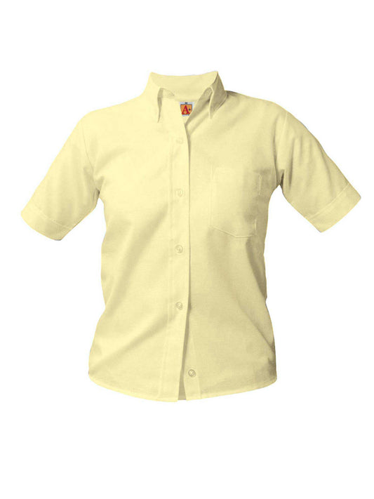 Girls Short Sleeve Blouse - 9503 - Yellow