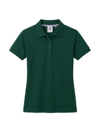Women's Rib Trim Cuff Interlock Polo - 9737 - Dark Green