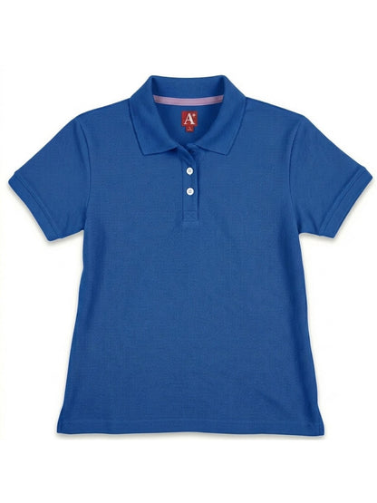 Women's Rib Trim Cuff Interlock Polo - 9737 - Dark Royal