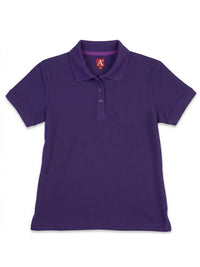 Women's Rib Trim Cuff Interlock Polo - 9737 - Tulane Purple