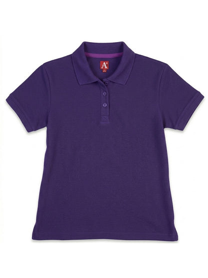 Women's Rib Trim Cuff Interlock Polo - 9737 - Tulane Purple