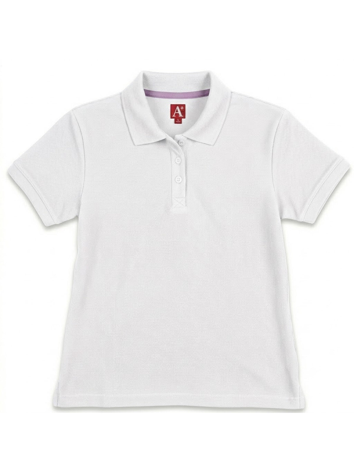 Women's Rib Trim Cuff Interlock Polo - 9737 - White