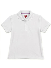 Women's Rib Trim Cuff Interlock Polo - 9737 - White