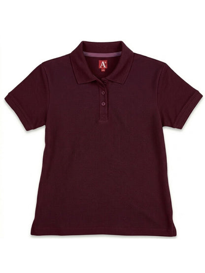Women's Rib Trim Cuff Interlock Polo - 9737 - Wine