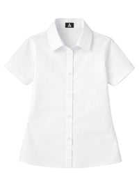 Girls Pocketless Short Sleeve Pinpoint Oxford Shirt - 9746 - White