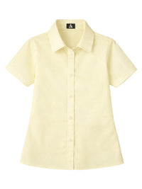 Girls Pocketless Short Sleeve Pinpoint Oxford Shirt - 9746 - Yellow