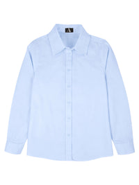 Girls Pocketless Long Sleeve Pinpoint Oxford Shirt - 9747 - Lt. Powder Blue