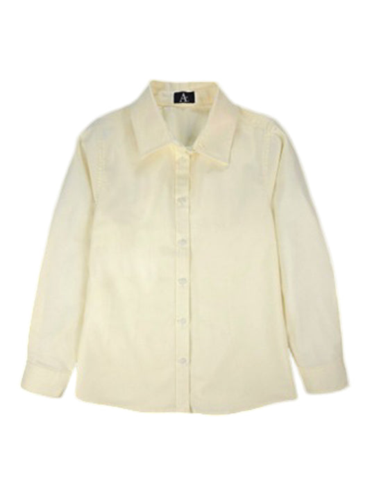 Girls Pocketless Long Sleeve Pinpoint Oxford Shirt - 9747 - Yellow