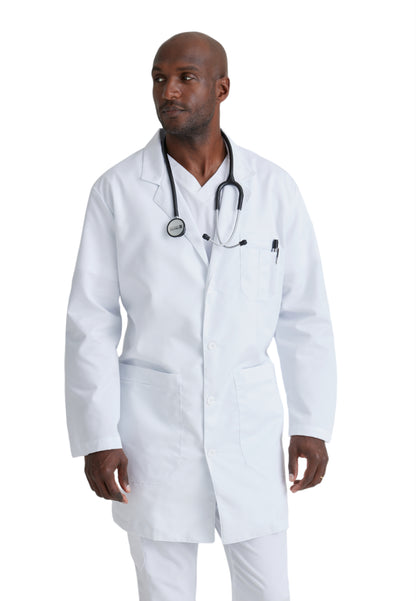 Men's Five-Pocket 37" Full-Length Noah Lab Coat - 0914 - White