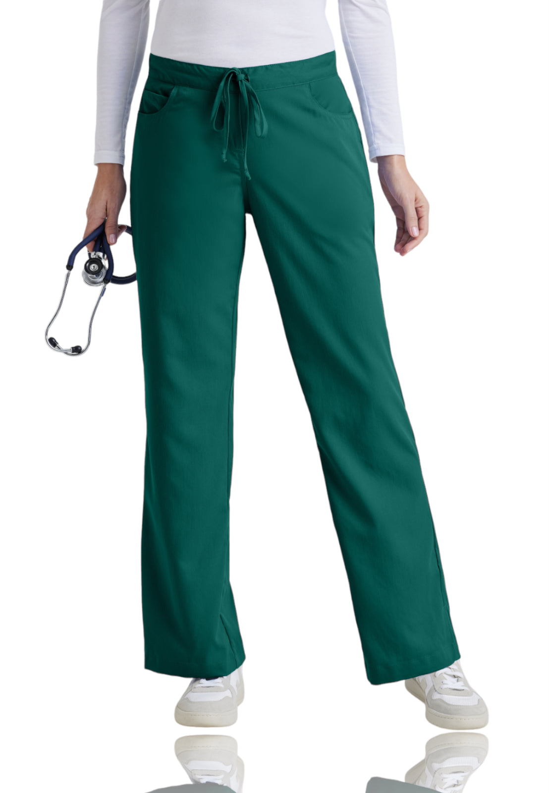 Women's Five-Pocket Flared Leg Riley Scrub Pant - 4232 - Hunter Green