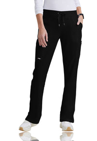 Women's Six-Pocket Straight Leg Mia Scrub Pant - 4277 - Black