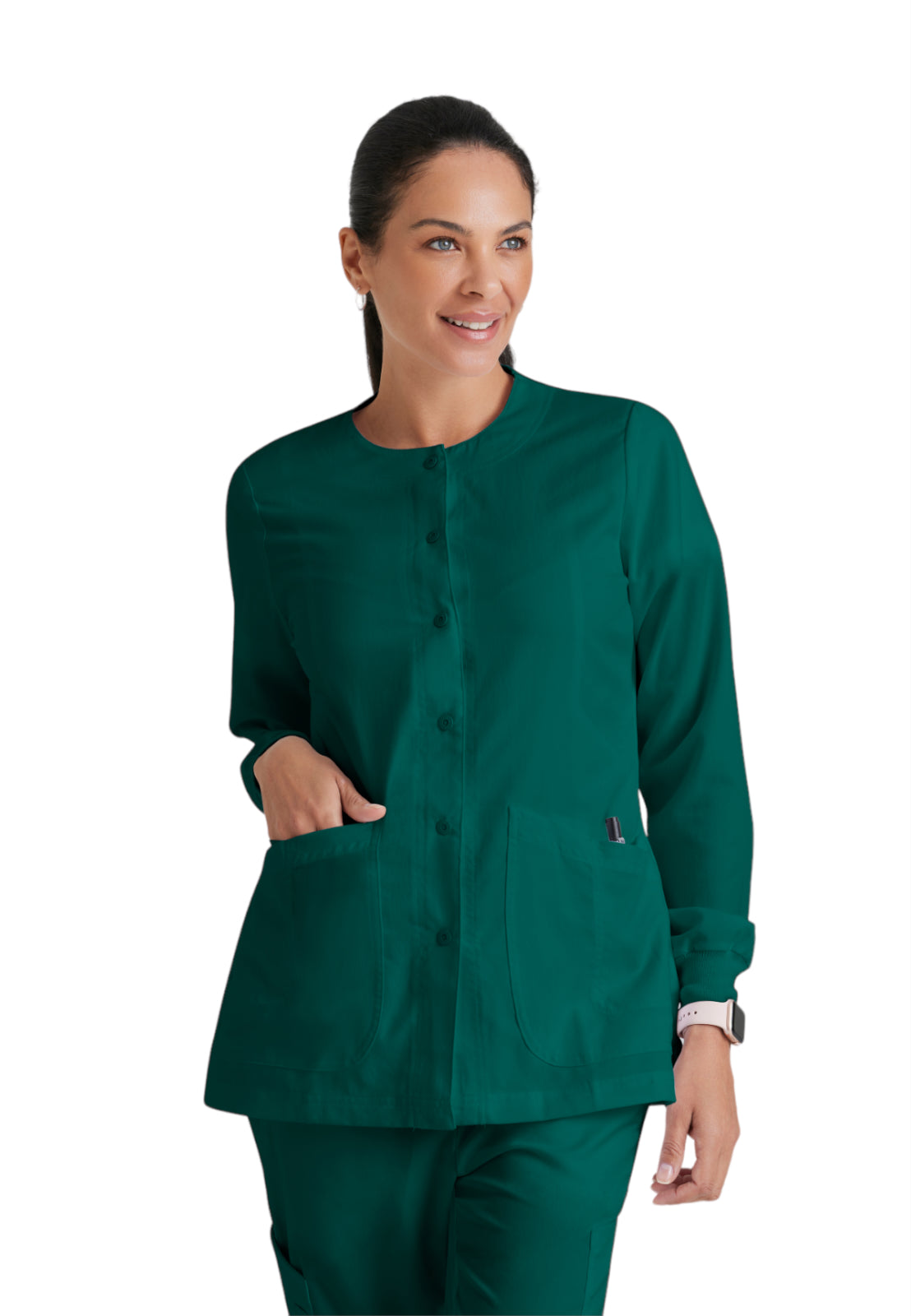 Women's Four-Pocket Zip-Up Jamie Warm Up Scrub Jacket - 4450 - Hunter Green