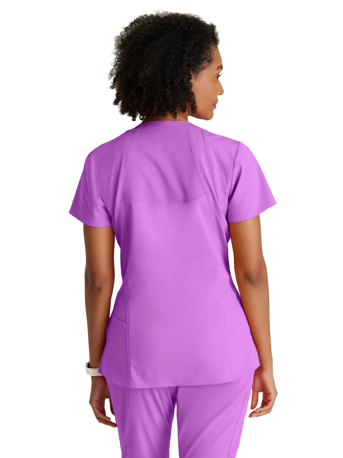 Women's V-Neck Racer Scrub Top - 5105 - Helio Purple