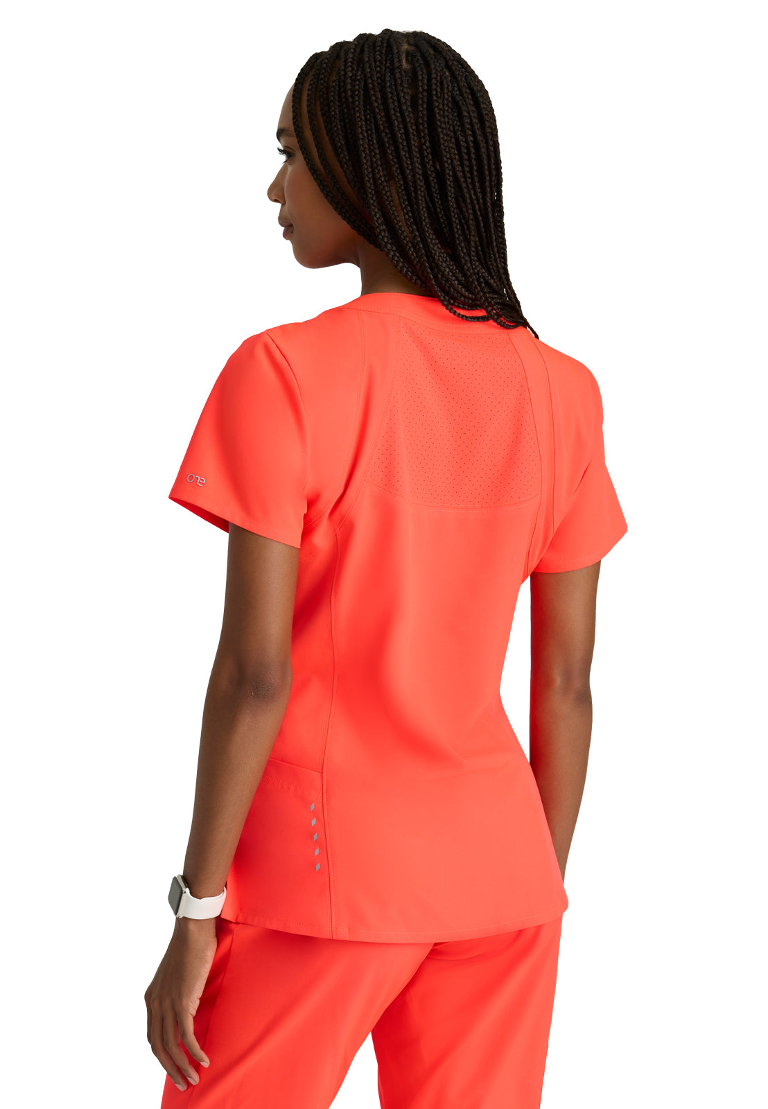 Women's V-Neck Racer Scrub Top - 5105 - Neon Flame