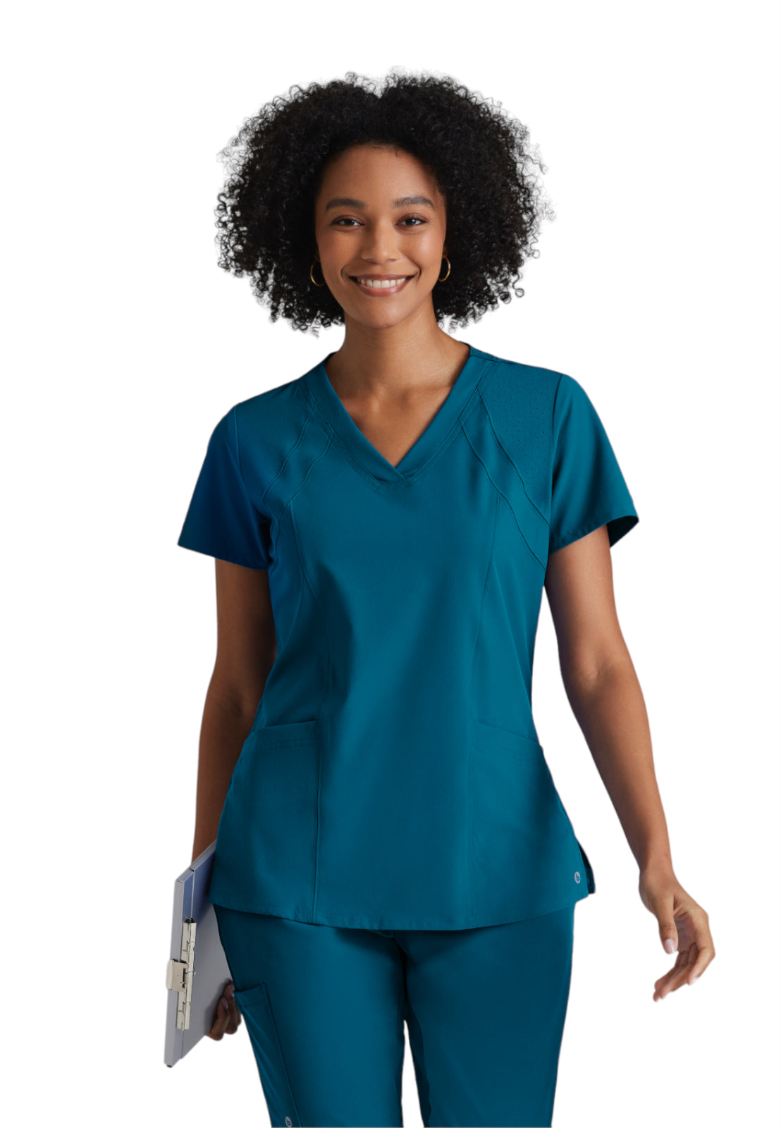 Women's Four-Pocket V-Neck Racer Scrub Top - 5105 - Bahama