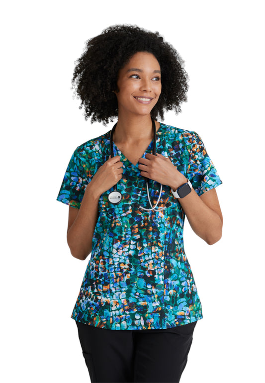 Women's V-Neck Thrive Top - 5107 - Electric Reptile
