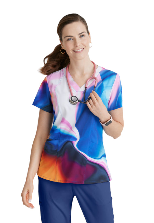 Women's V-Neck Thrive Top - 5107 - Shimmering Skies