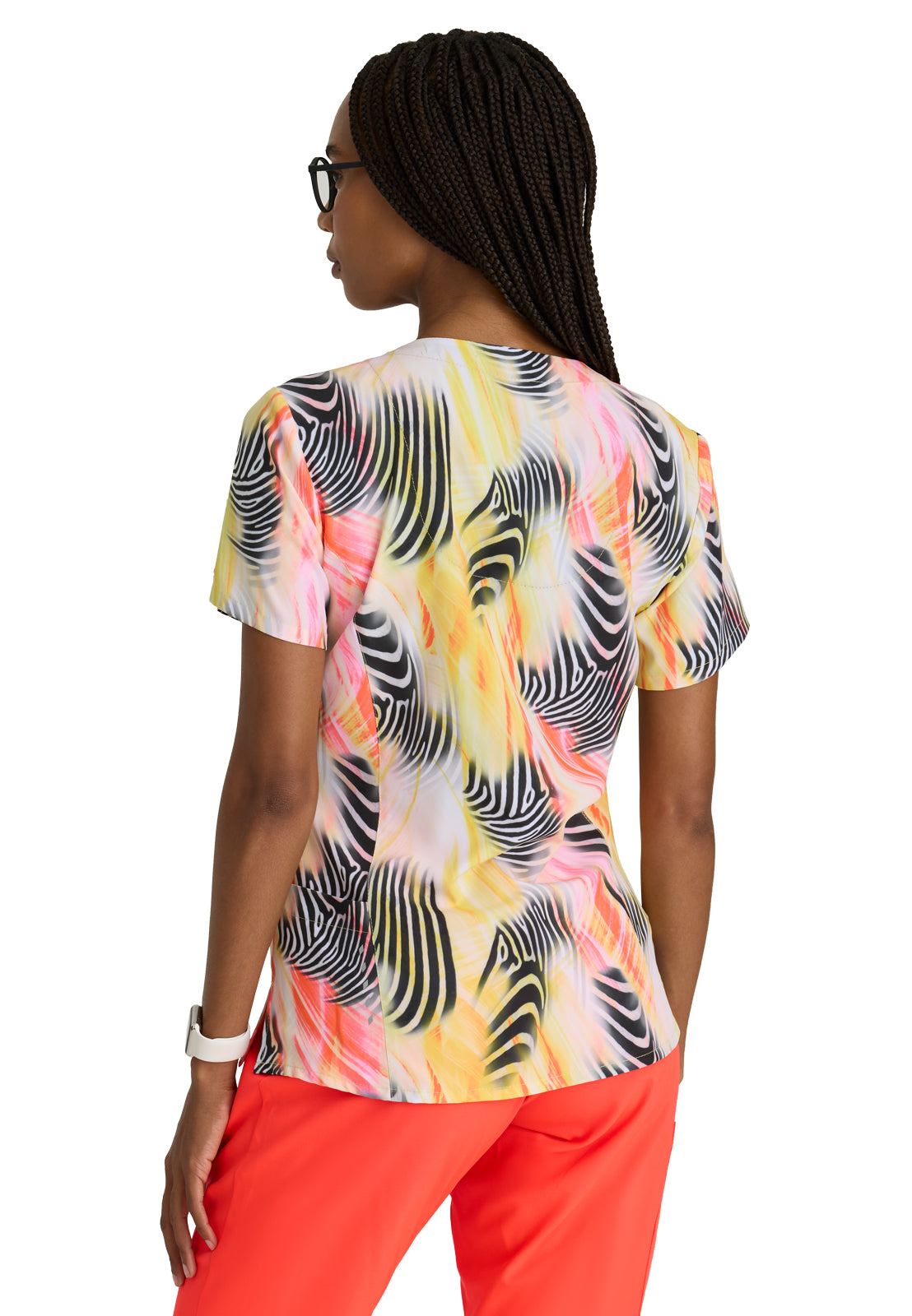 Women's V-Neck Thrive Scrub Top - 5107 - Zebra Brilliance