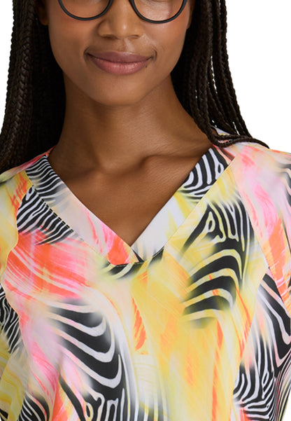 Women's V-Neck Thrive Scrub Top - 5107 - Zebra Brilliance