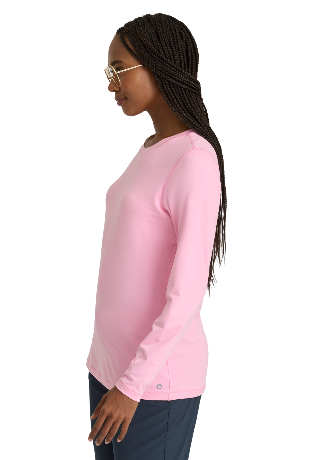 Women's Long Sleeve Accelerate Underscrub Tee - BOK804 - Fresh Carnation