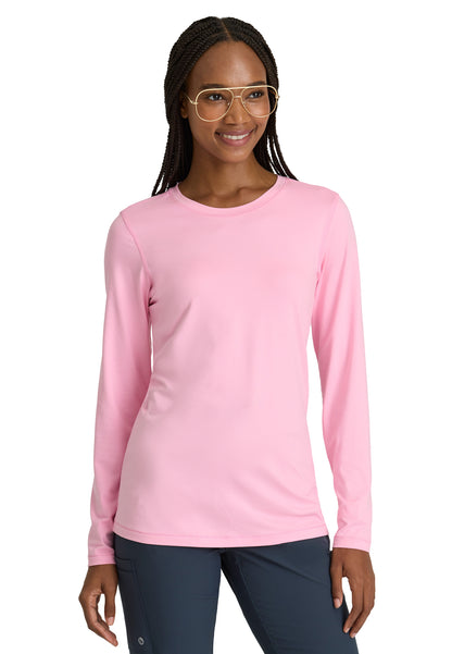 Women's Long Sleeve Accelerate Underscrub Tee - BOK804 - Fresh Carnation