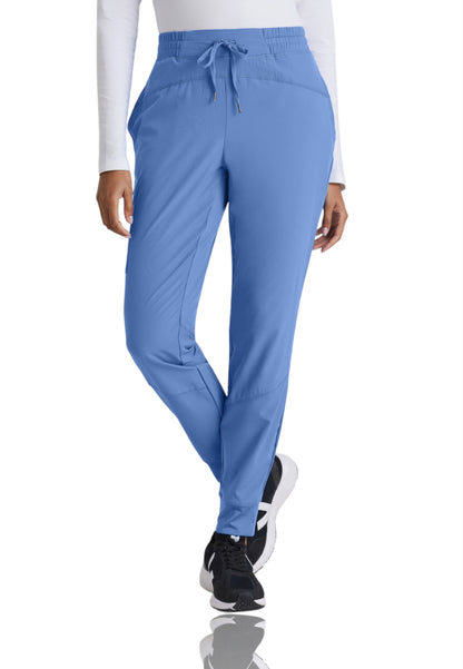 Women's Three-Pocket Mid-Rise Boost Jogger Scrub Pant - BOP513 - Ciel Blue