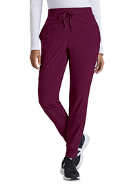 Women's Three-Pocket Mid-Rise Boost Jogger Scrub Pant - BOP513 - Wine