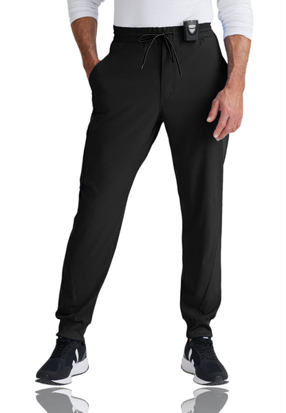 Men's Six-Pocket Drawcord Waist Vortex Jogger Scrub Pant - BOP520 - Black