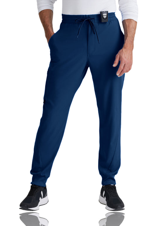 Men's Six-Pocket Drawcord Waist Vortex Jogger Scrub Pant - BOP520 - Indigo (Navy)
