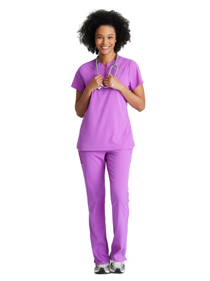 Women's Yoga-Style Uplift Scrub Pant - BOP597 - Helio Purple