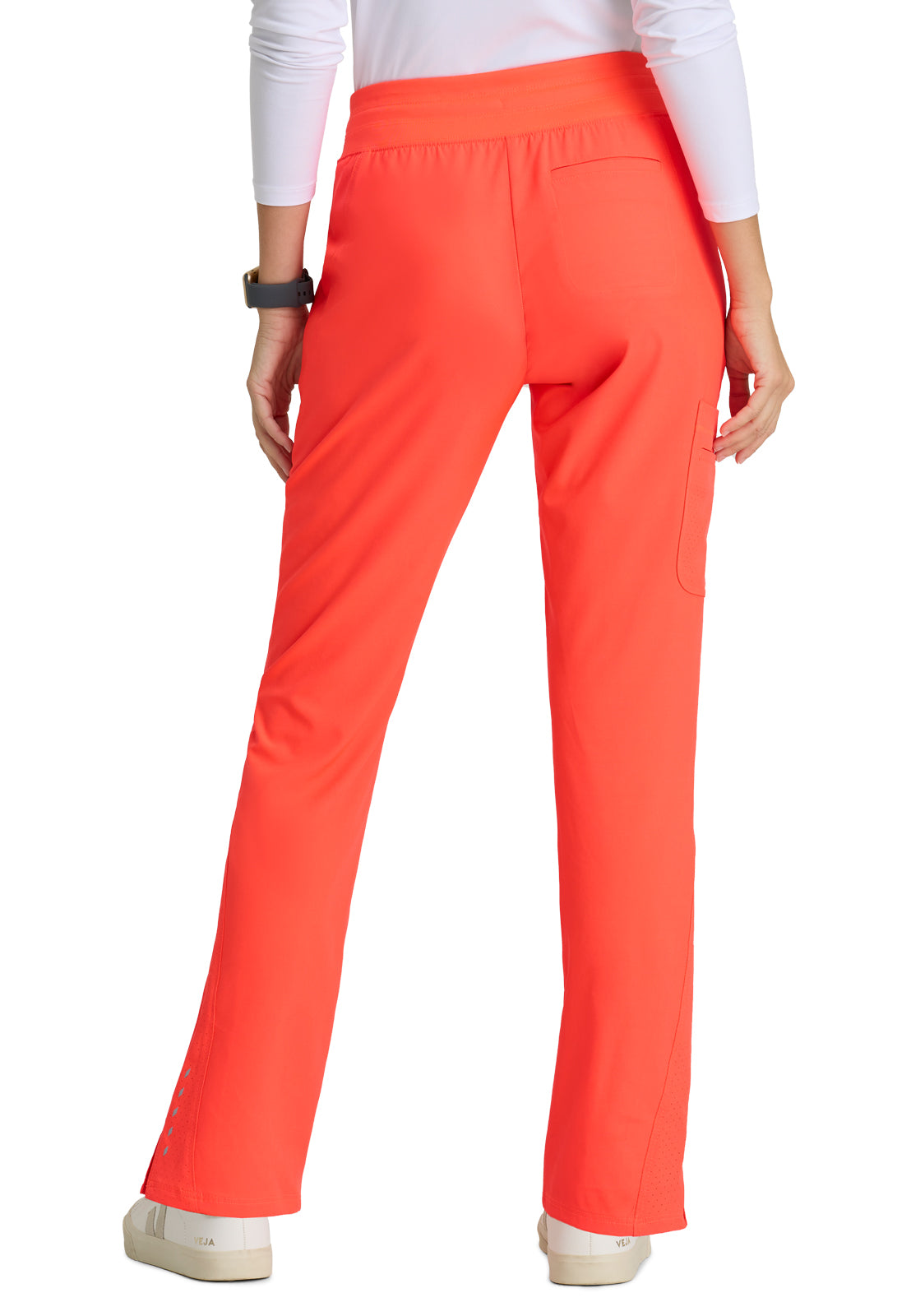 Women's Yoga-Style Uplift Scrub Pant - BOP597 - Neon Flame