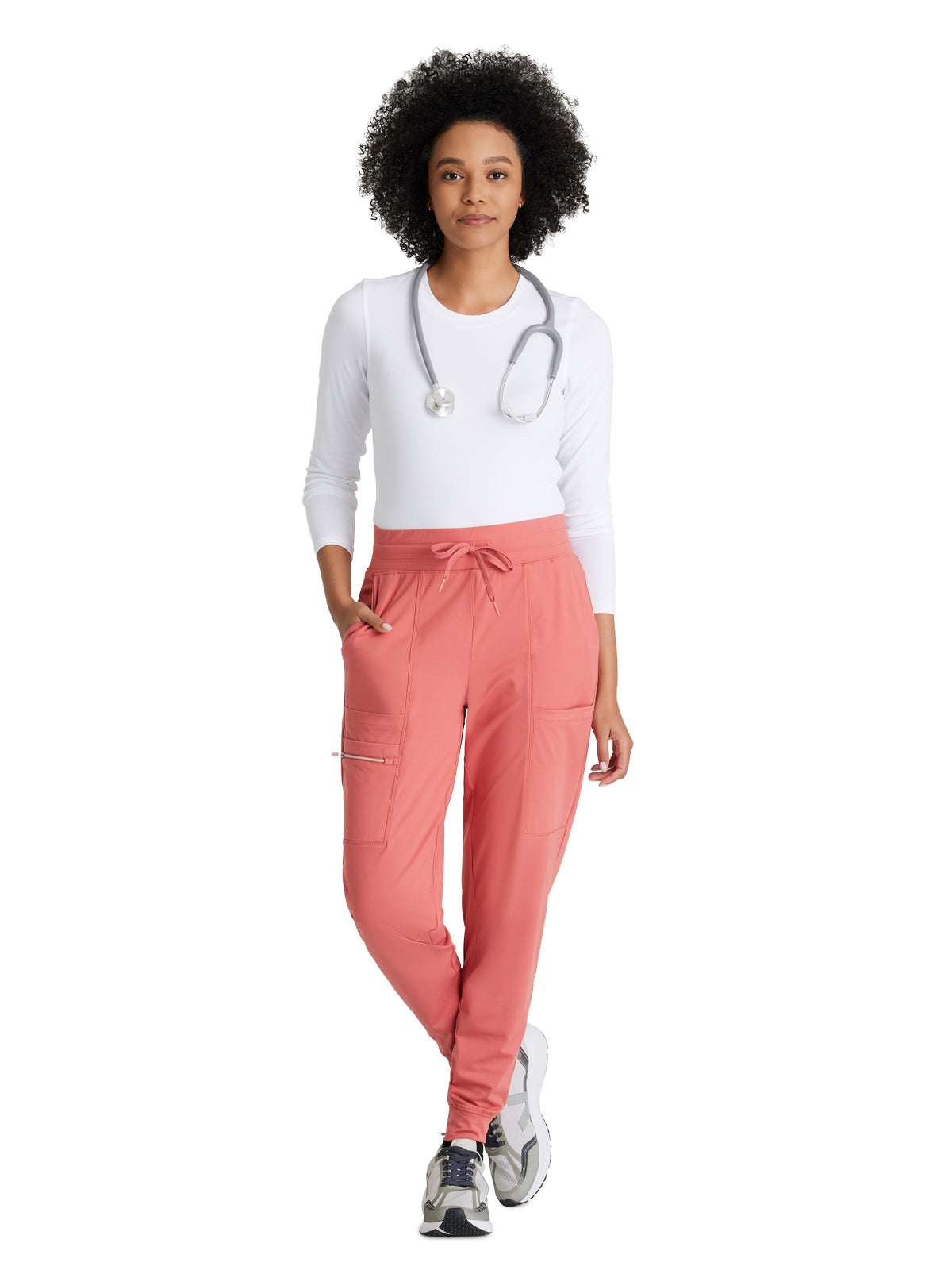 Women's 5 Pocket Drawcord Waistband Jogger Scrub Pant - BOP631 - Ginger Rose