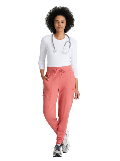 Women's 5 Pocket Drawcord Waistband Jogger Scrub Pant - BOP631 - Ginger Rose