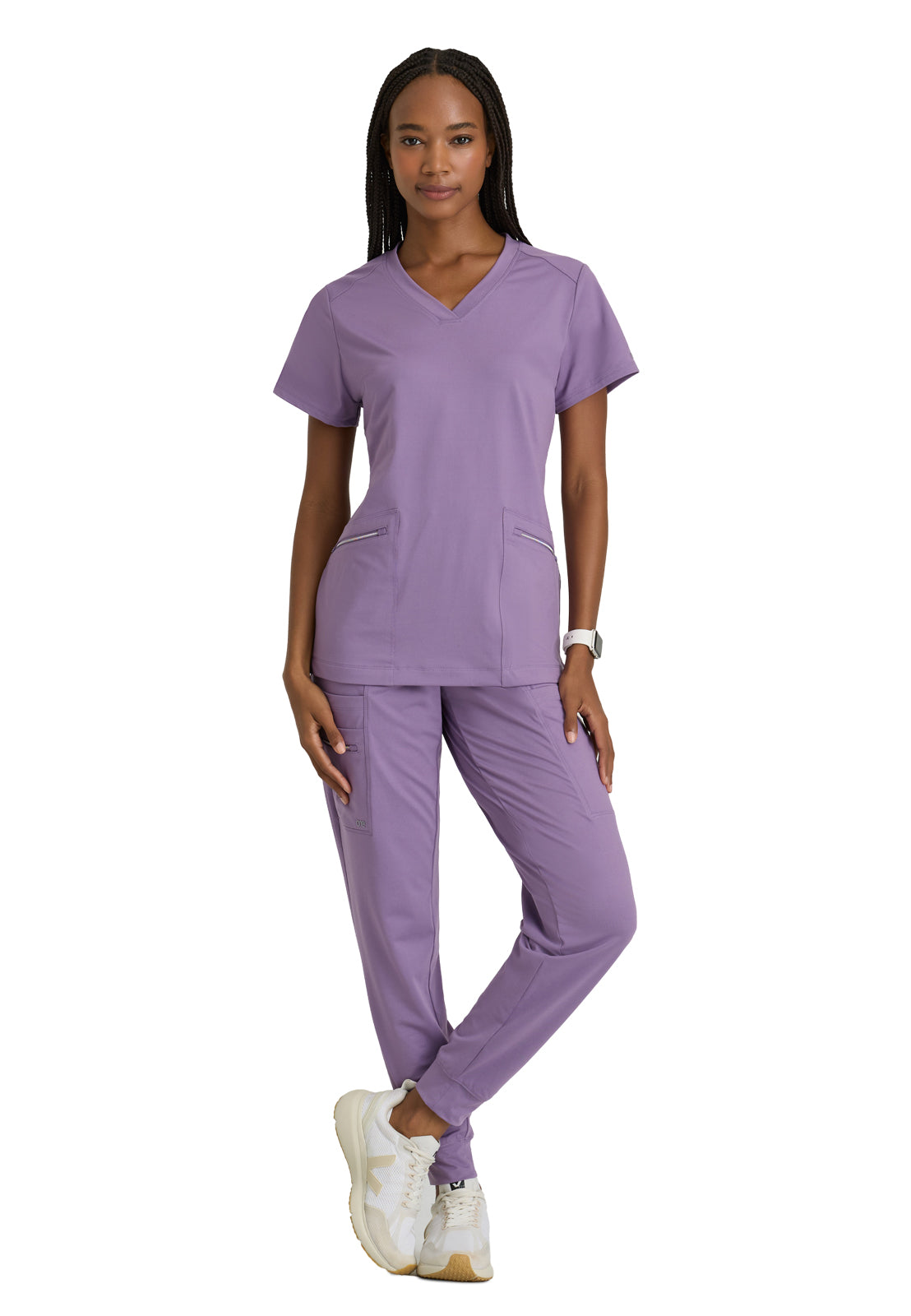 Women's 5 Pocket Drawcord Waistband Jogger Scrub Pant - BOP631 - Dusty Lavender