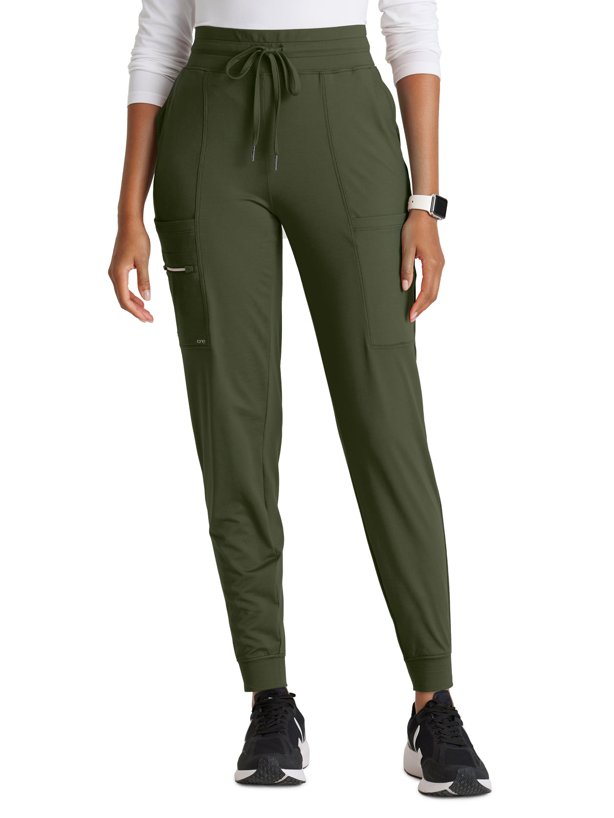 Women's 5 Pocket Drawcord Waistband Jogger Scrub Pant - BOP631 - Olive