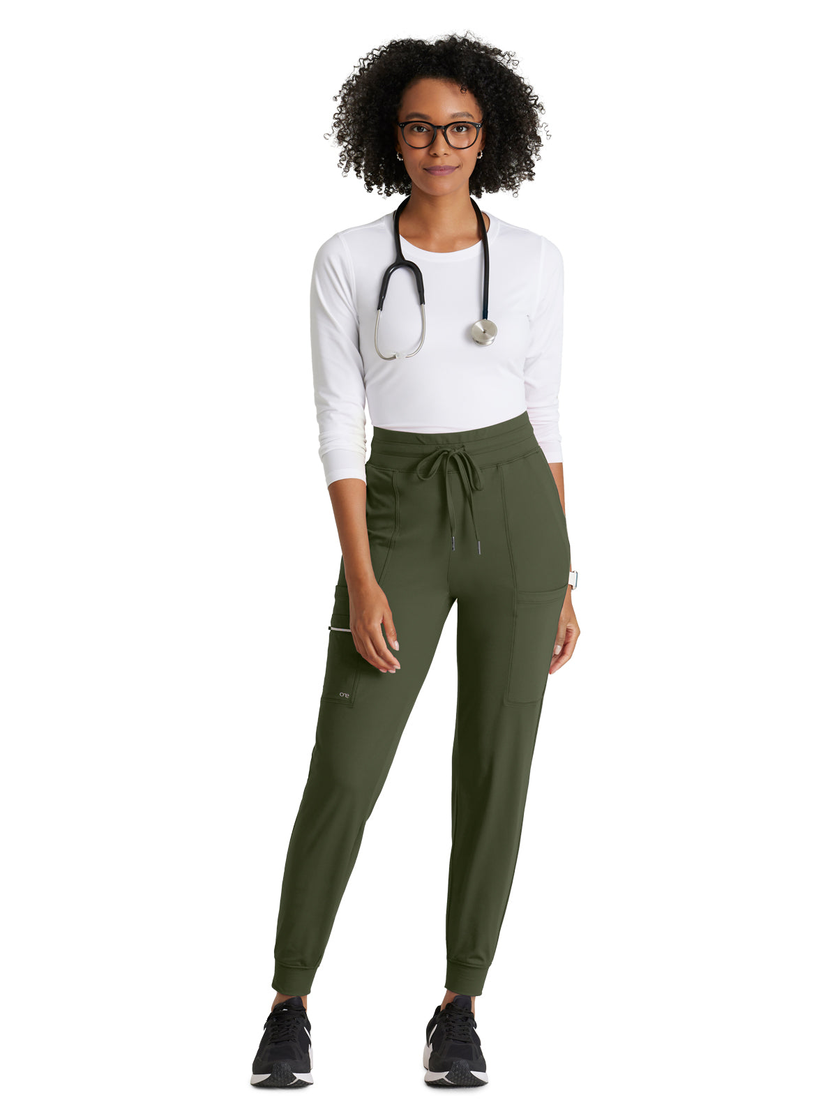 Women's 5 Pocket Drawcord Waistband Jogger Scrub Pant - BOP631 - Olive