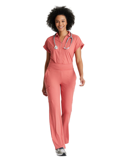 Women's 7 Pocket High-Rise Fit and Flare Scrub Pant - BOP645 - Ginger Rose