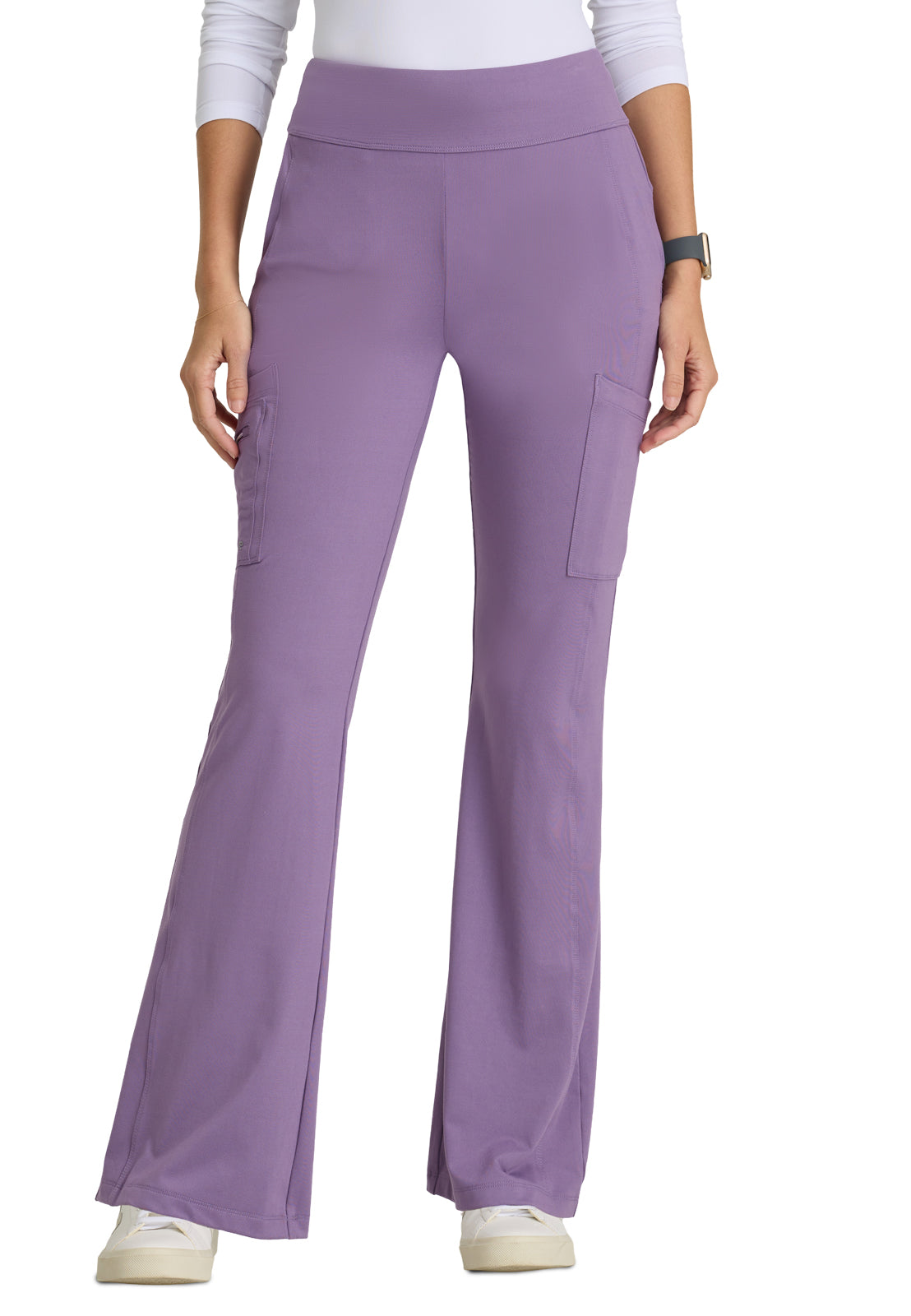 Women's 7 Pocket High-Rise Fit and Flare Scrub Pant - BOP645 - Dusty Lavender