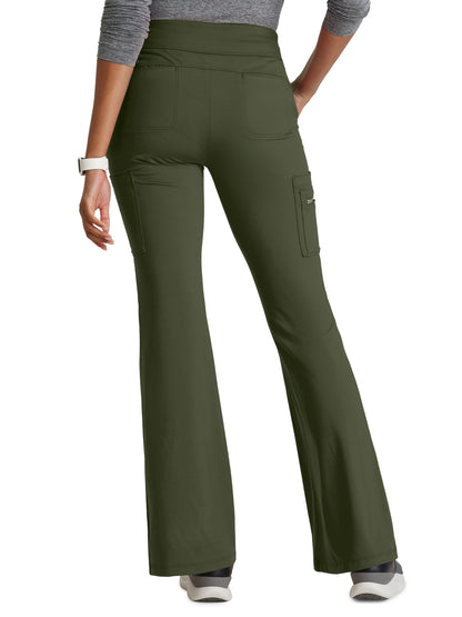 Women's 7 Pocket High-Rise Fit and Flare Scrub Pant - BOP645 - Olive