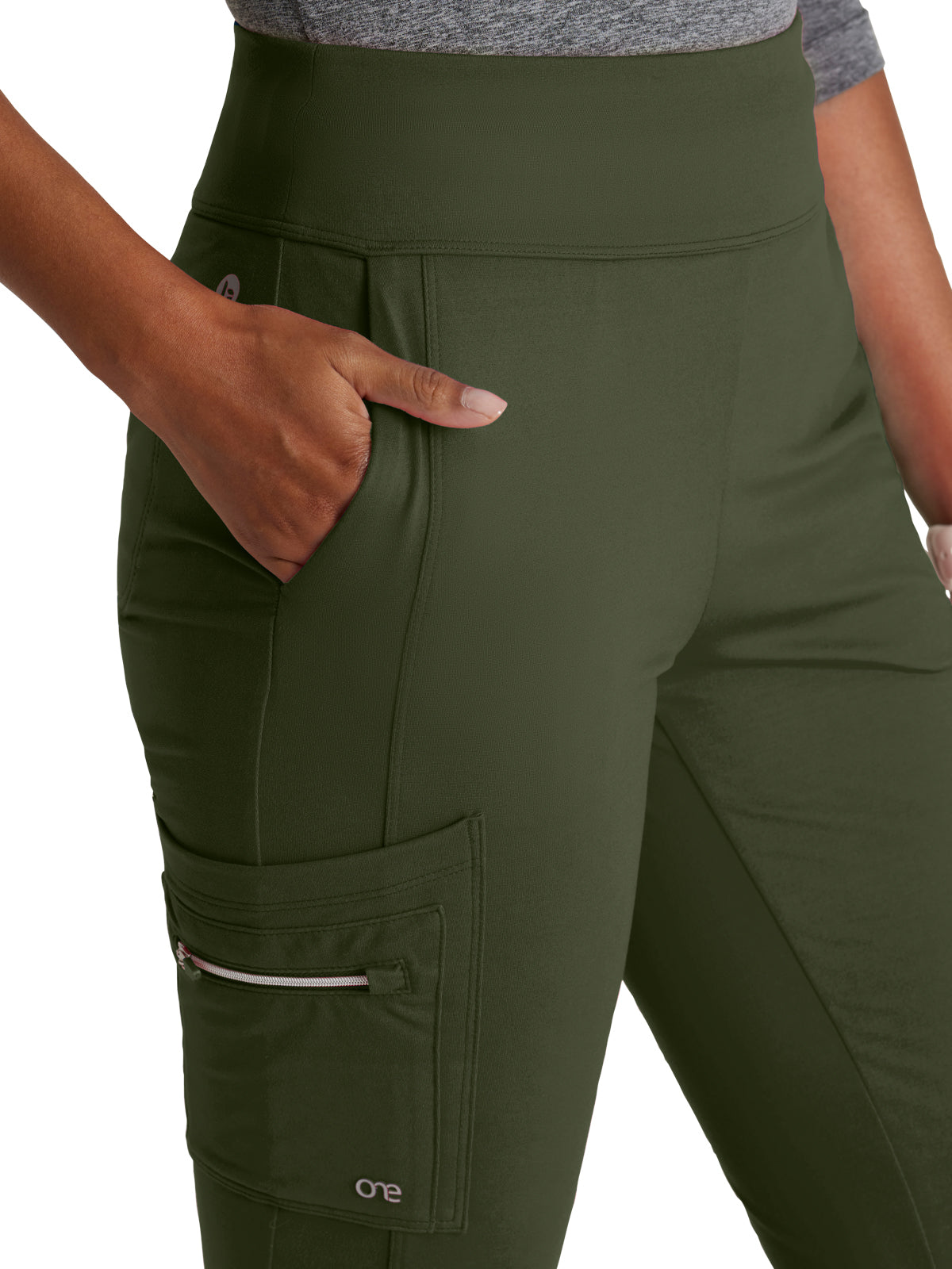 Women's 7 Pocket High-Rise Fit and Flare Scrub Pant - BOP645 - Olive