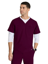 Men's Two-Pocket V-Neck Velocity Scrub Top - BOT195 - Wine