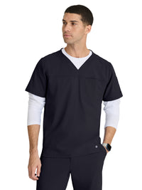 Men's Two-Pocket V-Neck Velocity Scrub Top - BOT195 - Steel