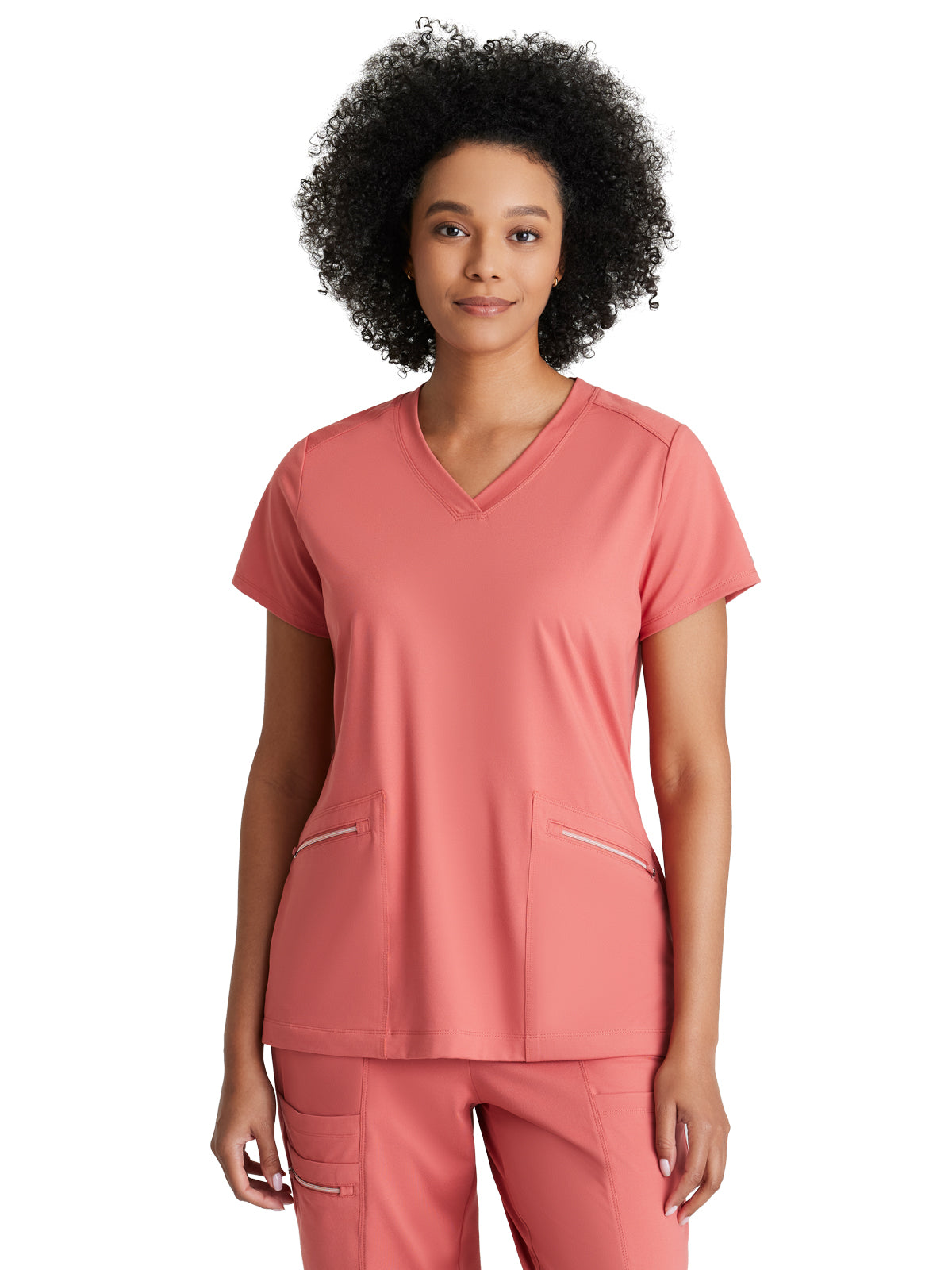 Women's 2 Pocket V-Neck Scrub Top - BOT209 - Ginger Rose