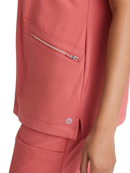 Women's 2 Pocket V-Neck Scrub Top - BOT209 - Ginger Rose