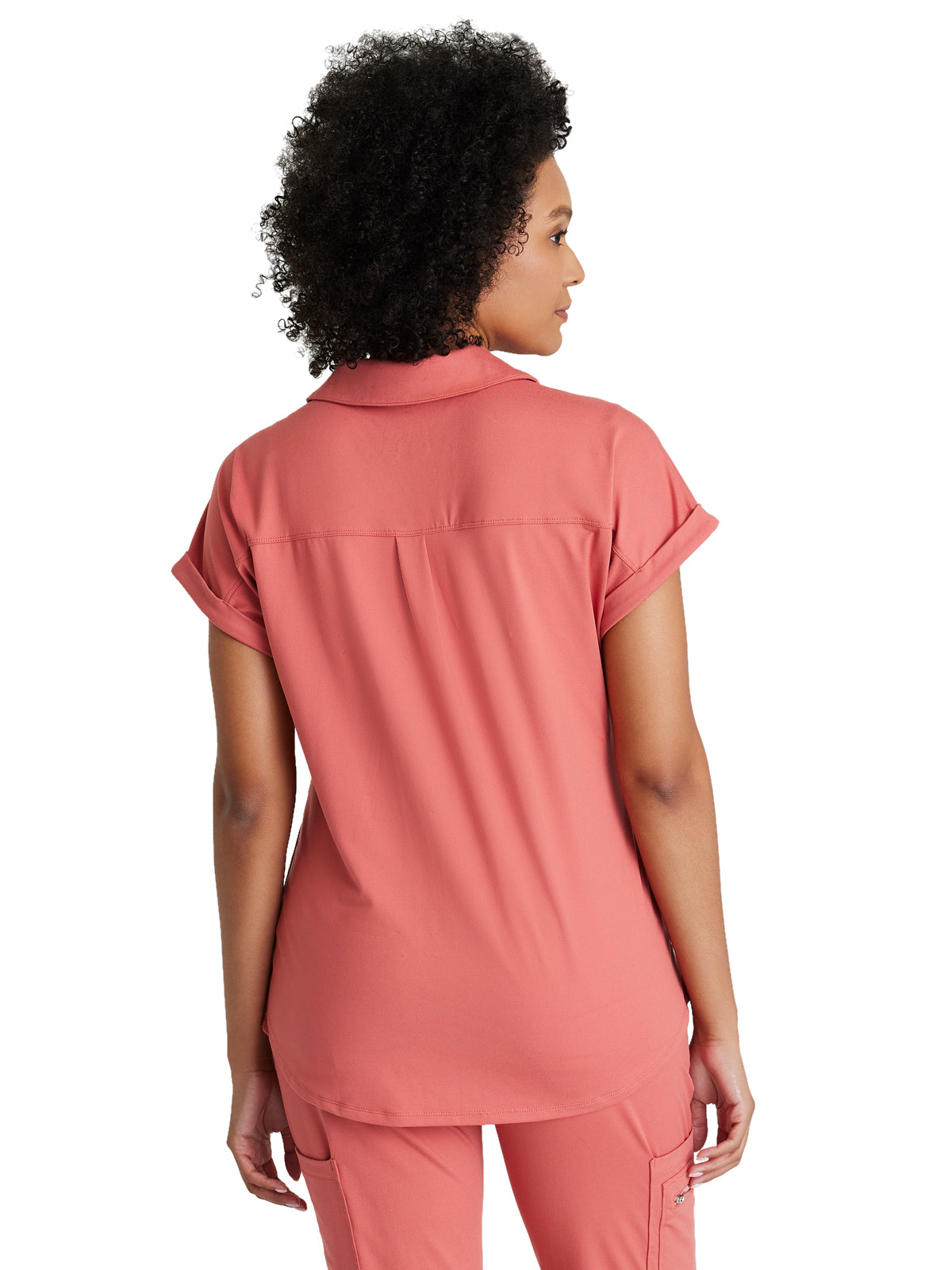 Women's 2 Pocket Zip Neck Dolman Scrub Top - BOT210 - Ginger Rose