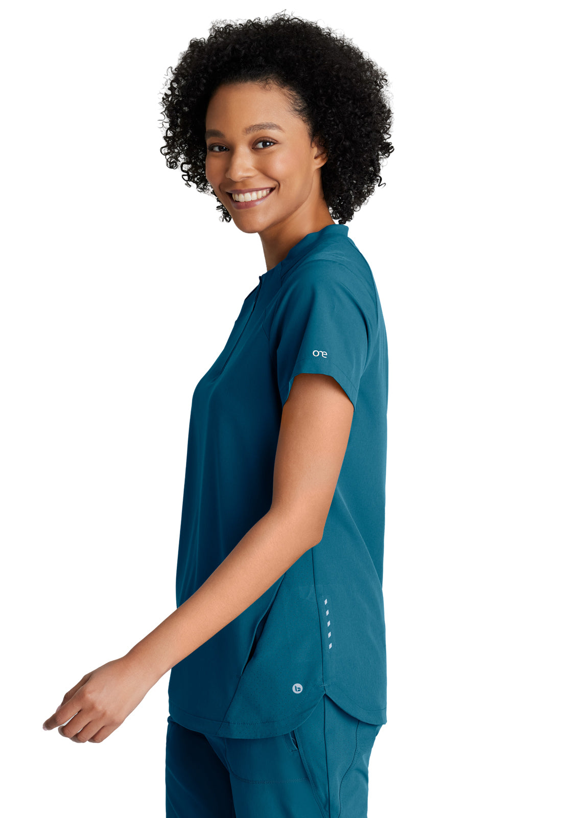 Women's 2 Pocket Banded Zip Collar Flux Scrub Top - BOT216 - Bahama