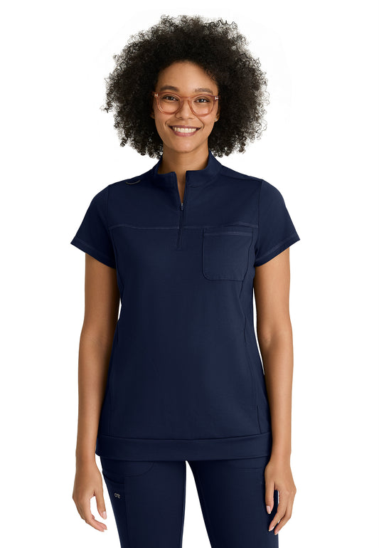 Women's Three Pocket Vigor Classic Fit Scrub Top - BOT270 - Indigo (Navy)