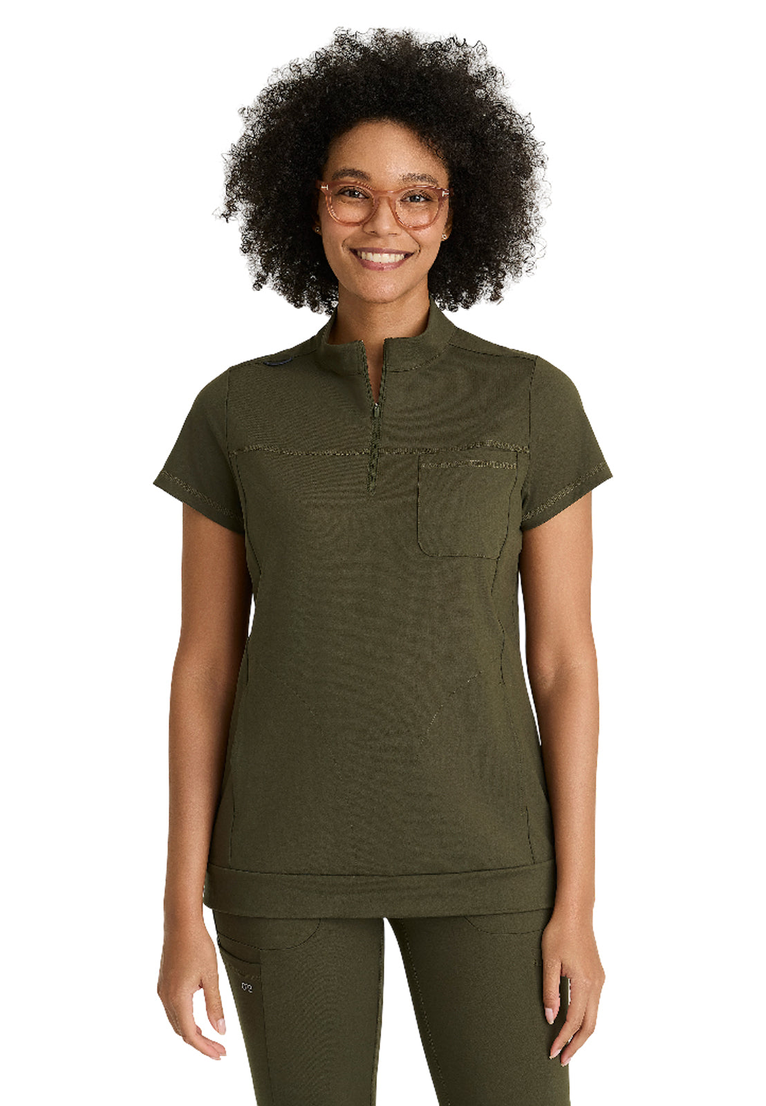 Women's Three Pocket Vigor Classic Fit Scrub Top - BOT270 - Olive