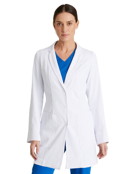 Women's 3 Pocket 30" 3 Button Merit Lab Coat - BRC961 - White