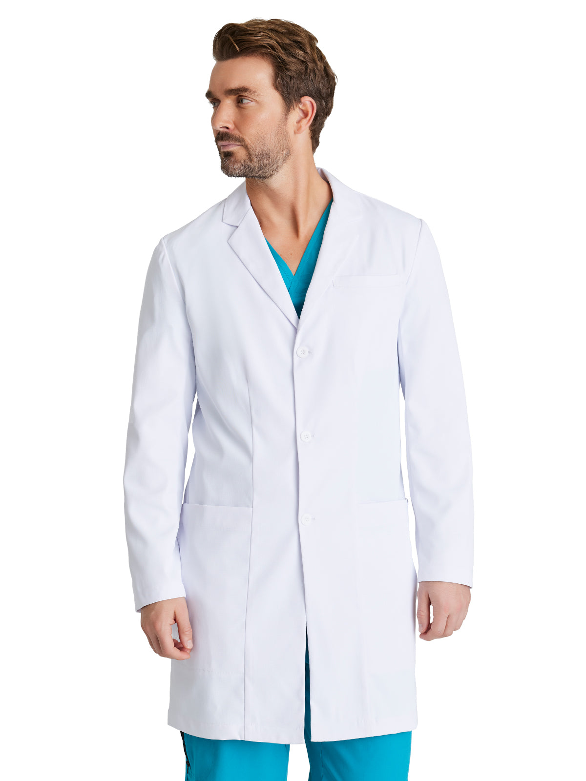 Men's Three-Pocket 38" Full-Length Verse Lab Coat - BRC965 - White